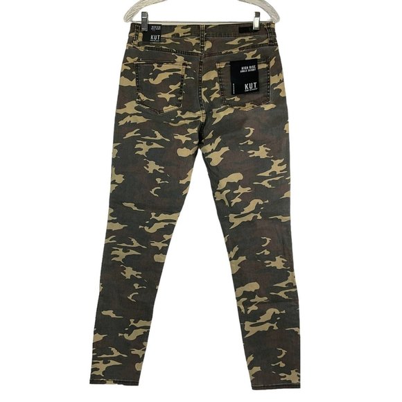 KUT From The Kloth Jeans Women's Sz 10 Camo High Rise Ankle Skinny Stretch Denim - Picture 2 of 11